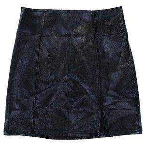 Free People Coated Denim Mini Skirt